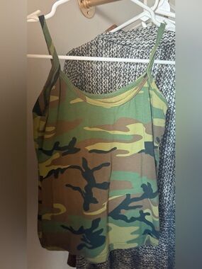 Rothco Olive Green Tank Top with Pink Logo